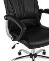 Компьютерное кресло TopChairs Tower офисное черное в обивке из экокожи, механизм качания Top Gun 