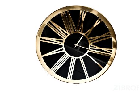 79MAL-5876-53 Часы настенные цвет чёрный/золото d53см 