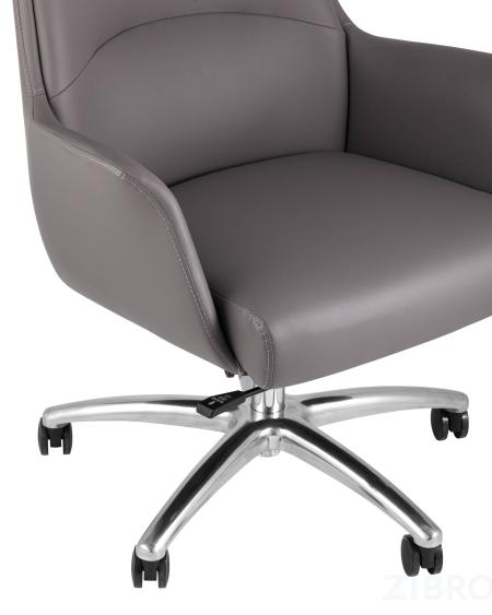Компьютерное кресло TopChairs Viking офисное серое обивка экокожа, металлический каркас 