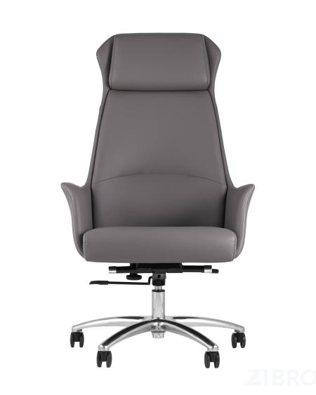Компьютерное кресло TopChairs Viking офисное серое обивка экокожа, металлический каркас 