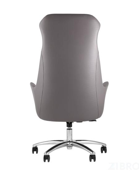 Компьютерное кресло TopChairs Viking офисное серое обивка экокожа, металлический каркас 