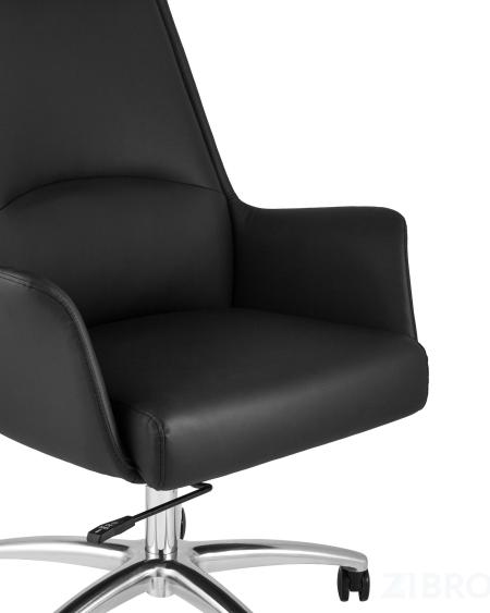 Компьютерное кресло TopChairs Viking офисное черное обивка экокожа, металлический каркас 