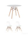 Eames D90, 2 стула Eames DSW белые 