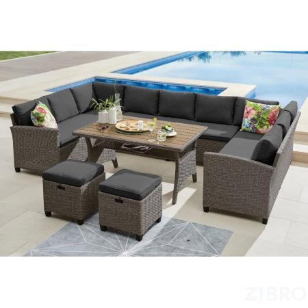 Комплект плетеной мебели AFM-370A Dark Grey 