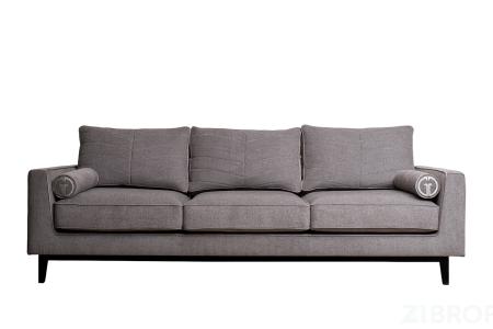 Диван Madrid Memory с кантом трехм. без мех.,шенилл коричневый Natur Kor+Colt032 