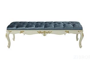Банкетка Shantal MK-5012-WG велюр мебельный (цвет патины: золото) 152х51х48 см Белый с золотом 