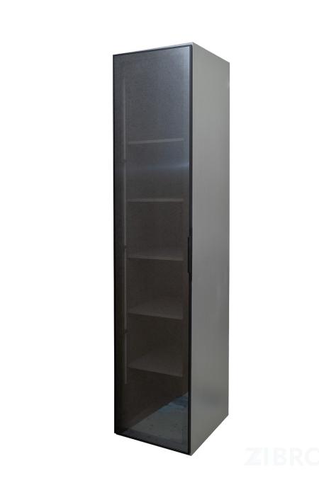 GD-10014-6 Шкаф Alto пенал c полками,цвет серый Кобальт, дверце стекло(тонир) 50*57*228.5см 