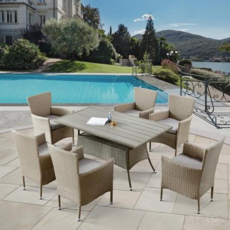 Комплект плетеной мебели AFM-195-6Pcs Beige (6+1) 