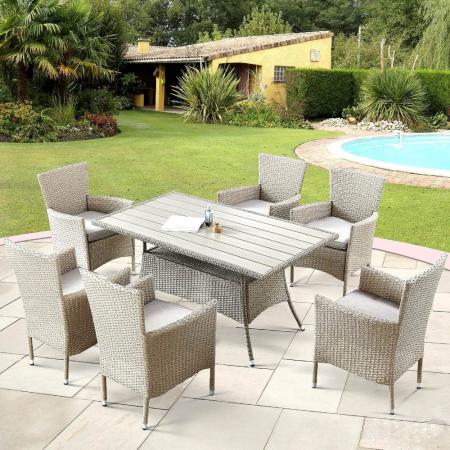 Комплект плетеной мебели AFM-195-6Pcs Beige (6+1) 