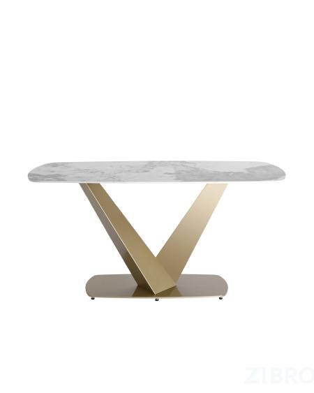 Обеденный стол Аврора, 160*90, светлая керамика 