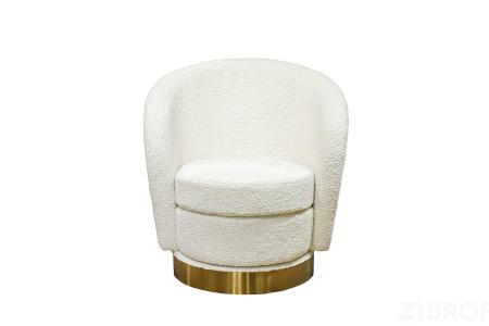 Кресло Napoli вращающееся, иск.мех кремовое Sheepskin 76*76*76см 
