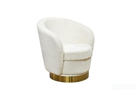 Кресло Napoli вращающееся, иск.мех кремовое Sheepskin 76*76*76см 