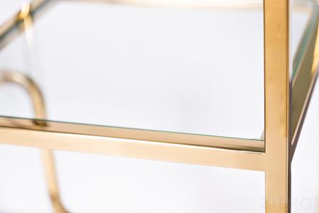 46AS-SH1652-GOLD Стеллаж золотистый/прозр. стекло 90*40*200см 